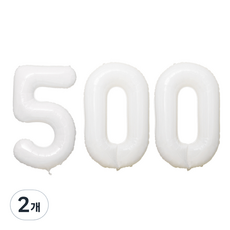 JOYPARTY 數字銀箔氣球 大 500, 白色, 2個