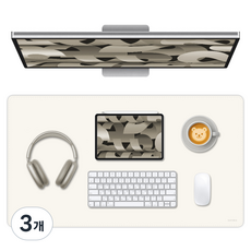 소이믹스 유니크 가죽 장패드 데스크매트 SOL7LO L, 아이보리, 3개