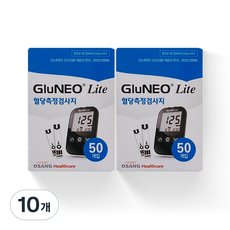 오상헬스케어 글루네오 라이트 혈당검사지, 50개입, 10개