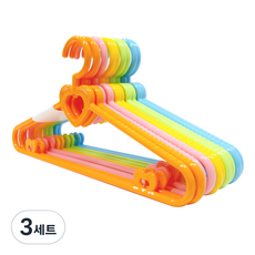 BONOHOUSE 兒童衣架 5色 x 2件組, 3套, 粉紅色, 橘色, 黃色, 綠色, 藍色