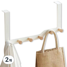 레디박스 공간활용 우드 문걸이 도어행거 6구 후크 길이 20cm, 화이트, 2개