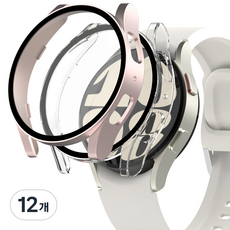 누아트 변색없는 갤럭시 워치 풀커버 하드 케이스 세트, 로즈골드+투명, 12개