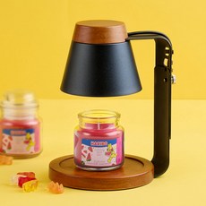 Arbol 木質融蠟燈 一般款 + HARIBO 香氛蠟燭 酸甜 小罐 85g 套組, 黑木 (融蠟燈), 綜合哈密瓜