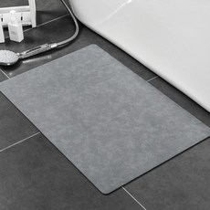 Lovesomeyou 軟石矽藻土墊浴室馬桶墊, 灰色（40*60）