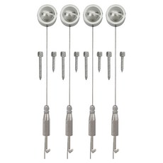 牆面圓盤掛勾 小型, 銀色, 4個