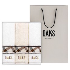 DAKS 新諾丁山毛巾 180克 30支棉紗 3入組, 1組, 白色 + 米色