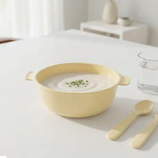 리빙메이트 PC 얌얌 다이어트 식판볼, 바닐라 크림, 1개