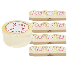 雙馬 封箱膠帶 48mm x 90y, 紅標, 24個