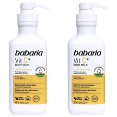 babaria 維他命C淨亮嫩白乳液 500ml 嫩白保濕 改善暗沉 提亮膚色 全身適用, 2瓶