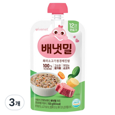 Ivenet 貝內米 後期寶寶軟飯 黑米牛肉青江菜, 綜合口味(牛肉/黑米/青江菜), 3個, 100g