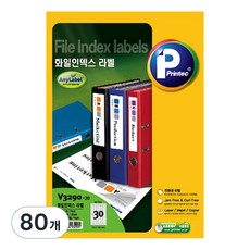 Printec 文件索引標籤貼組 V3290-20, 30個車位, 80個