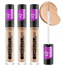 캐트리스 리퀴드 캐머플라지 하이 커버리지 컨실러 5ml, 020 라이트 베이지, 3개