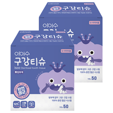 아이수 무방부제 구강티슈 50매입, 309g, 2개