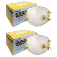 크린탑 방진마스크 1급 C650V, 2개, 화이트 + 옐로우