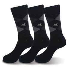 Crocodile 鱷魚 男士紳士商務菱格紋長襪3雙組 CD332