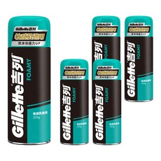 Gillette 吉列 刮鬍泡 敏感肌適用 潤滑保護力UP, 333g, 5罐