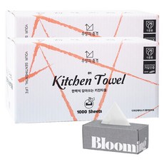 JubanguiPumgyeok 抽取式廚房紙巾+印花面紙盒 隨機出貨, 1000張, 2組