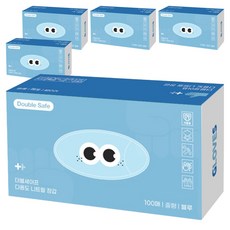 더블세이프 식품용 다용도 니트릴장갑 100p, 블루, M, 5개