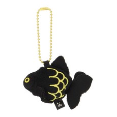 金魚珠鍊鈴鐺吊飾, 黑色, 1個