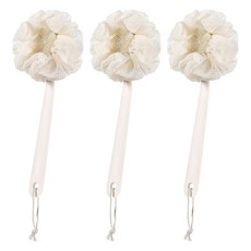 FaSoLa 清潔按摩雙效合一太陽花沐浴刷, 3支, 1入, 白色