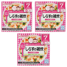 WAKODO 和光堂 蔬菜粥 7個月以上 2包入 魩仔魚, 160g, 3盒