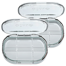 拍平方 藥盒 10 x 7 x 2cm 透明 新款 6格, 2個