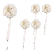 FaSoLa 清潔按摩雙效合一太陽花沐浴刷, 5支, 1入, 白色