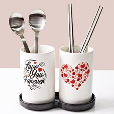 The Class 陶瓷雙格餐具筒, 混合顏色, 1套