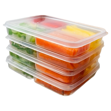 DailyPick 四格小型透明保鮮盒, 4個, 單品