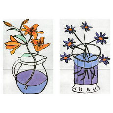 AT2138/AT2139꽃병의 꽃 2종 3장, 혼합색상