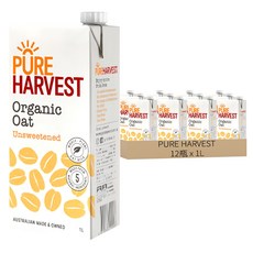 PURE HARVEST 囍瑞 澳洲有機燕麥奶, 1L, 12瓶