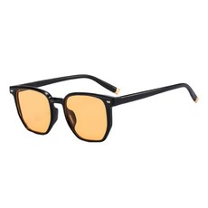 ALEGANT 川鏡機韓版拼接時尚方框墨鏡 UV400, 川霞橙, 148mm