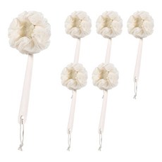 FaSoLa 清潔按摩雙效合一太陽花沐浴刷, 6支, 1入, 白色