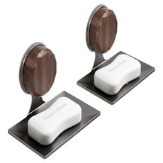 Bellonight 免鑽孔鋁製吸盤式肥皂架, 槍灰色, 2個