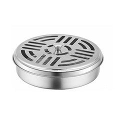 優的館 不鏽鋼蚊香盒 帶蓋 居家戶外適用, 15cm, 顏色隨機