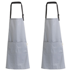 씨오브비 주방 작업 카페용 길이조절 생활방수 앞치마, 그레이, 2개