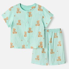 unifriend 兒童款愛心熊Yoruzi 5分睡衣上下套裝