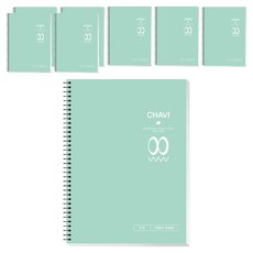 夏比 小學3-6年級 空白線圈筆記本 60張, 8個, 綠色