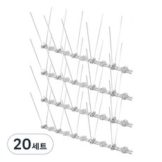 HANIL 驅鴿防鳥刺 25cm + V型不鏽鋼 5入 + 壓克力雙面膠帶 25cm 套組, 20套