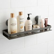 Hanbom Nuri 吸附式浴室一字型層架, 深灰色, 1個