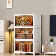 可折疊式家居折疊收納箱, 白色, 3個