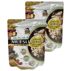 UNCLE.DATOU 大頭叔叔 穀物水果麥片 經典原味 非油炸食品 不添加香料 純素可食用 不添加人工色素 豐富膳食纖維 低脂, 140g, 2包