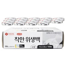 롯데이라이프 착한 위생백 소형 17 x 25 cm, 소(S), 100개, 15개