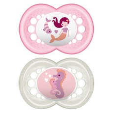 맘베이비 오리지널 실리콘 쪽쪽이 2p+간편세척케이스 핑크 화이트, Original 16+, 1세트