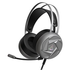 ABKO 虛擬7.1 ENC環繞音效電腦電競耳機, 深灰色, N300