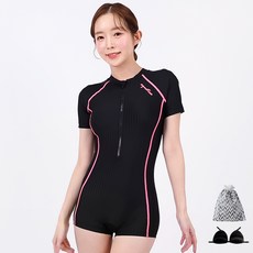 아쿠아티카 여성용 반팔 원피스 2부 수영복 + 언더브라 + 비닐백 세트 AQA27514