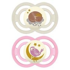 맘베이비 퍼펙트나이트 치아발달 실리콘 쪽쪽이 2p+간편세척 케이스, 16개월, 1세트