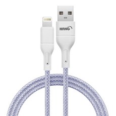 HANG R18 編織快充線 USB to Lightning, 雙色混編, 耐磨, 超彈線身, 1m, 紫色, 1條