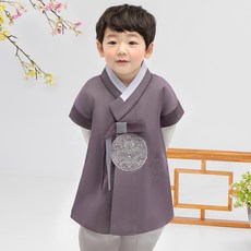 geumdong hanbok 男童 藍灰紫色龍補 韓服套裝 AM168