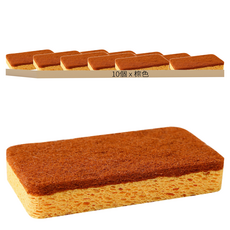 雙面木漿海綿 棕色, 10個, 1個裝